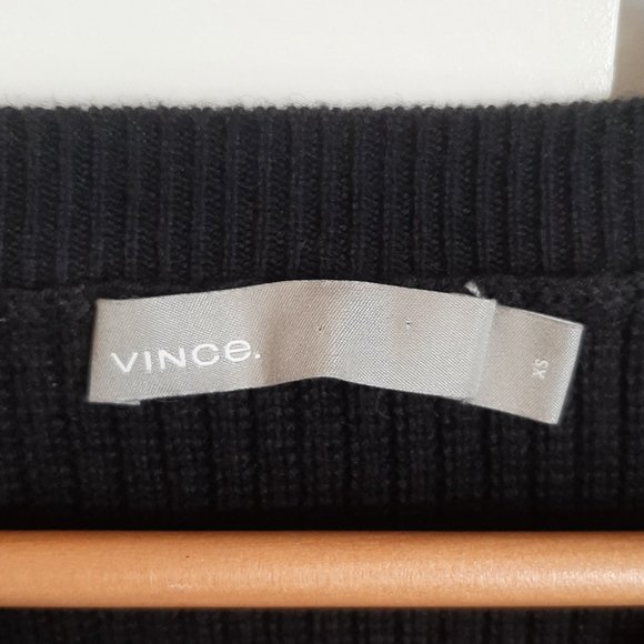 Vince Black Cashmere Blend Crossover Tie Back Sweater SZ XS - Picture 6 of 13